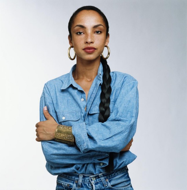 Sade in denim shirt