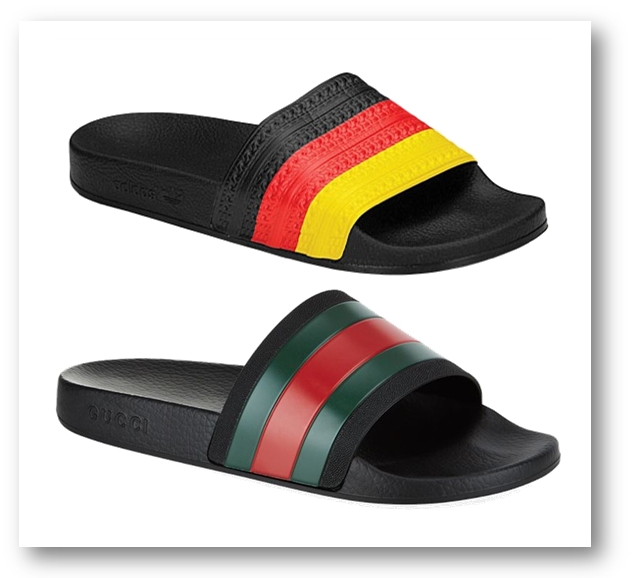 Adidas vs Gucci slides