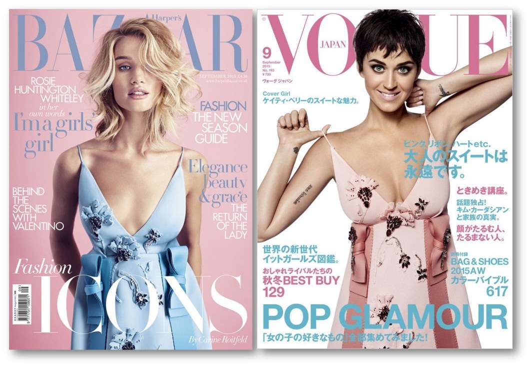 Prada slip dress on mag covers AW 2015