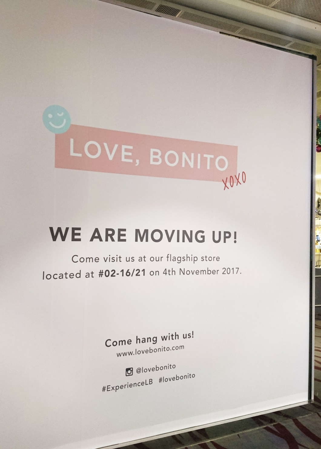 Love Bonito pop-up shop window