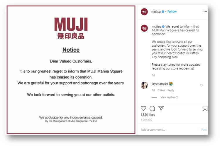 Muji announcement